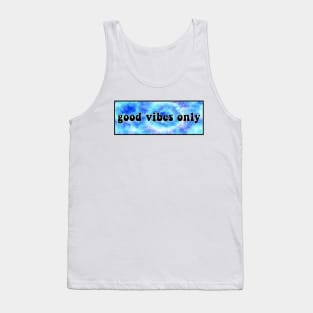 Good Vibes Only Blue Tye Dye Tank Top